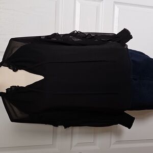 Express Black Ruffled Blouse